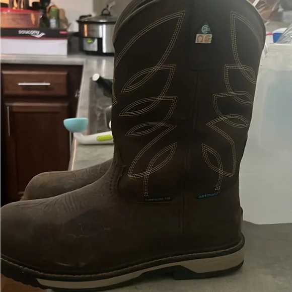 Brown Leather Ariat Women’s Work Boots, Composite toe, size 9.5 - Picture 3 of 3